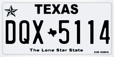 TX license plate DQX5114