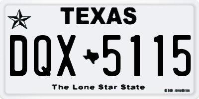 TX license plate DQX5115