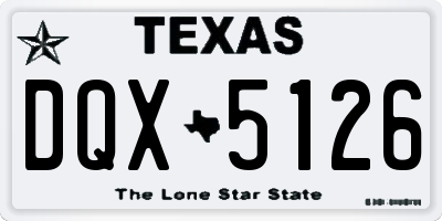 TX license plate DQX5126