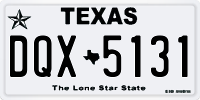 TX license plate DQX5131
