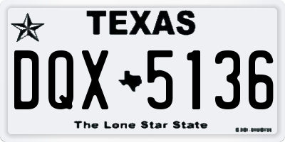 TX license plate DQX5136