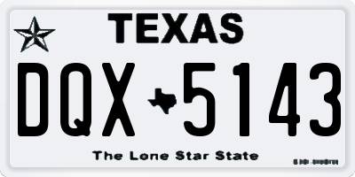 TX license plate DQX5143
