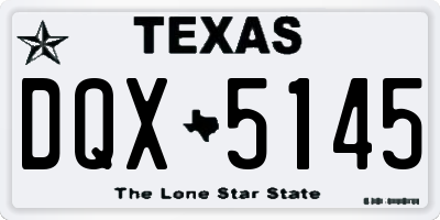 TX license plate DQX5145