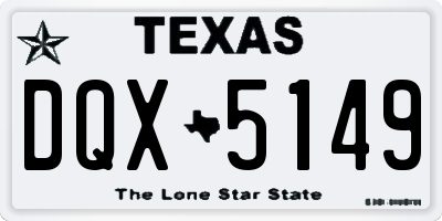 TX license plate DQX5149