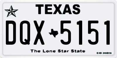 TX license plate DQX5151