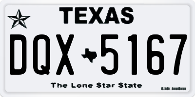 TX license plate DQX5167