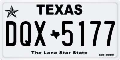 TX license plate DQX5177