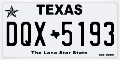 TX license plate DQX5193
