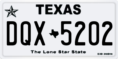 TX license plate DQX5202