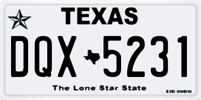 TX license plate DQX5231