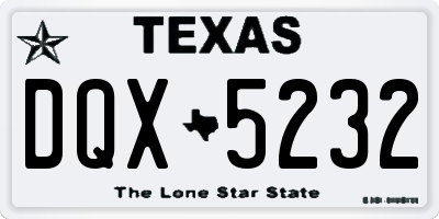 TX license plate DQX5232