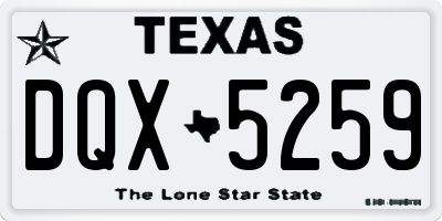TX license plate DQX5259