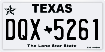 TX license plate DQX5261