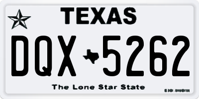 TX license plate DQX5262