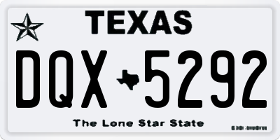 TX license plate DQX5292