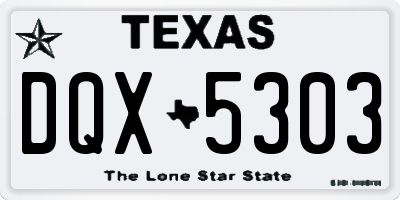 TX license plate DQX5303