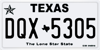 TX license plate DQX5305