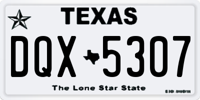 TX license plate DQX5307