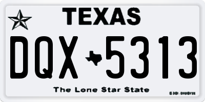 TX license plate DQX5313