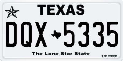 TX license plate DQX5335