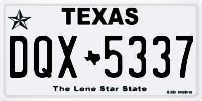 TX license plate DQX5337