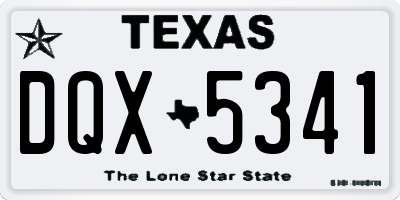 TX license plate DQX5341