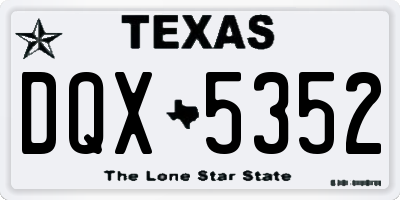 TX license plate DQX5352
