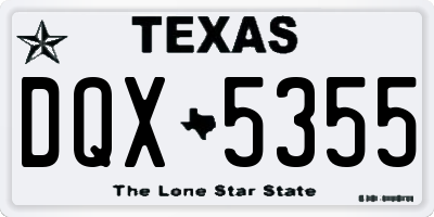 TX license plate DQX5355