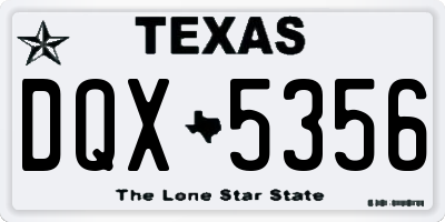 TX license plate DQX5356