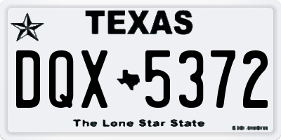 TX license plate DQX5372