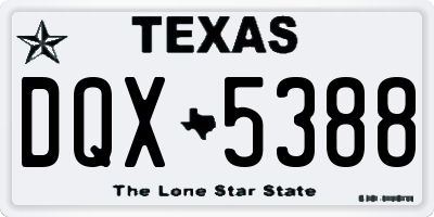 TX license plate DQX5388