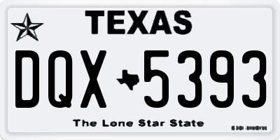 TX license plate DQX5393