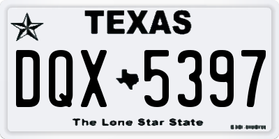 TX license plate DQX5397