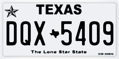 TX license plate DQX5409