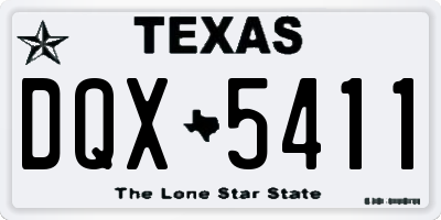 TX license plate DQX5411