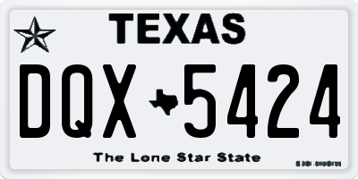 TX license plate DQX5424