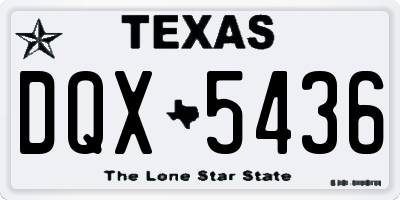 TX license plate DQX5436