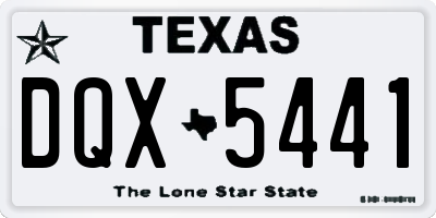 TX license plate DQX5441