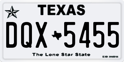 TX license plate DQX5455