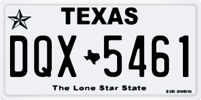 TX license plate DQX5461