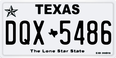 TX license plate DQX5486