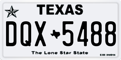 TX license plate DQX5488