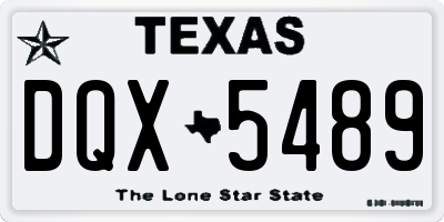 TX license plate DQX5489