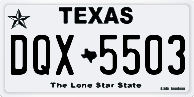 TX license plate DQX5503