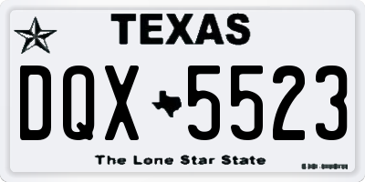 TX license plate DQX5523
