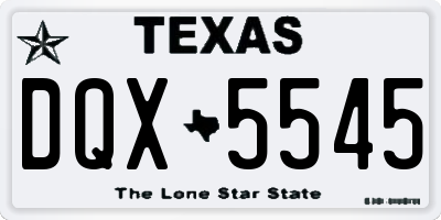 TX license plate DQX5545
