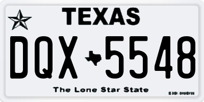 TX license plate DQX5548
