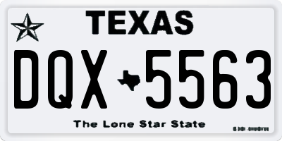 TX license plate DQX5563