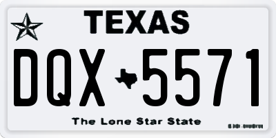 TX license plate DQX5571