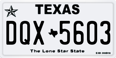 TX license plate DQX5603